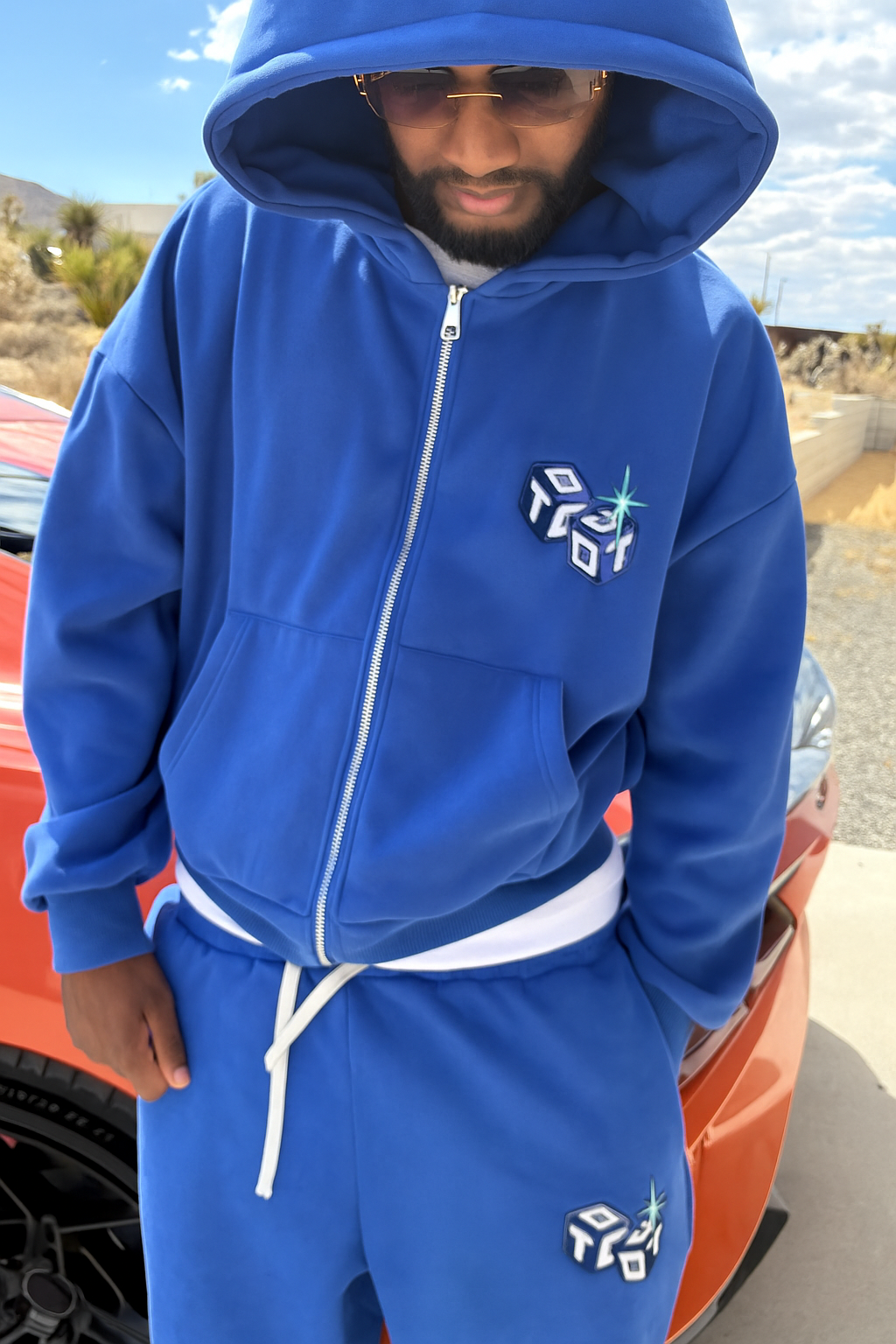 DOT – Royal Blue Zip Hoodie